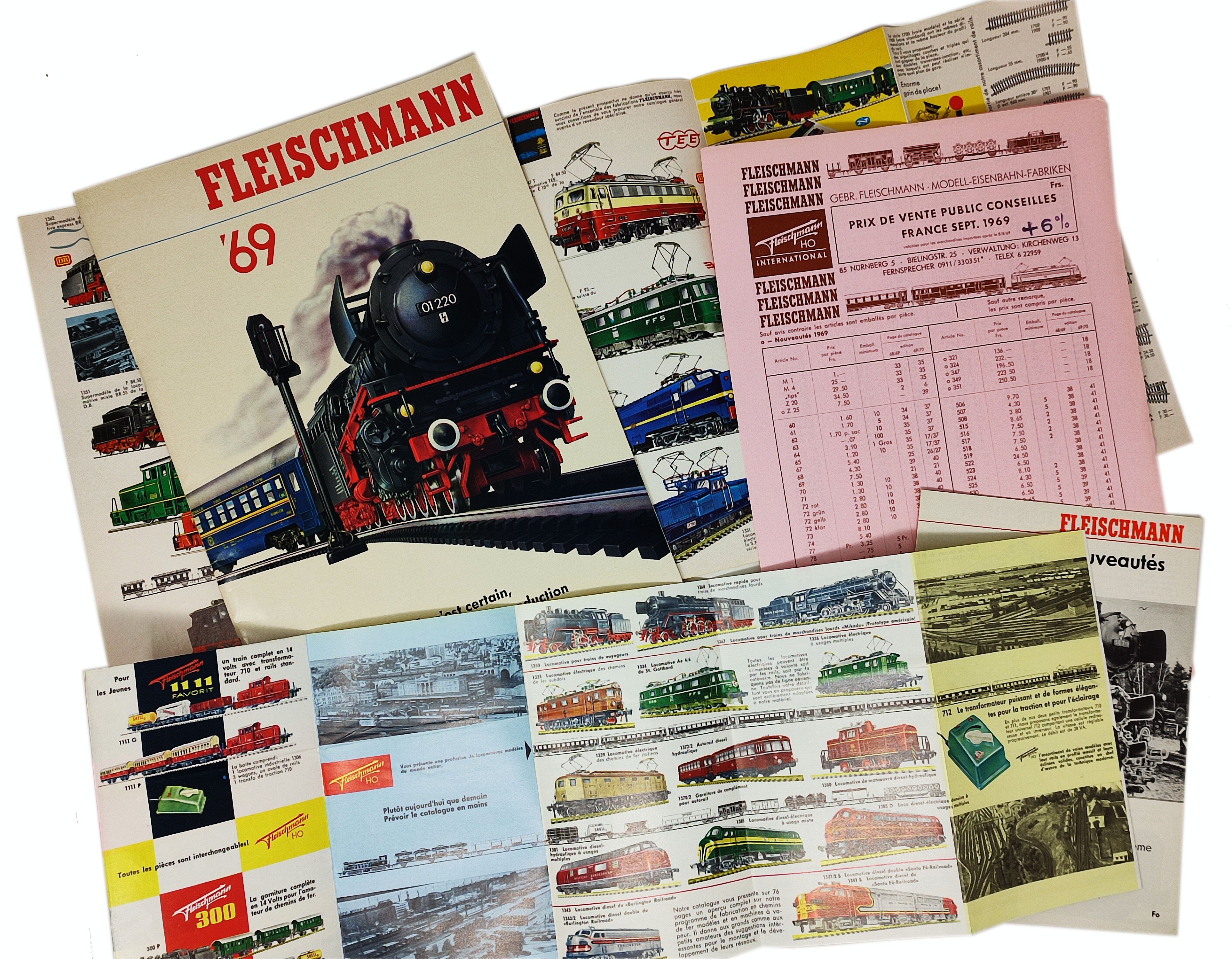 catalogo trenini FLEISCHMANN '69 1969 con listino prezzi e depliant
